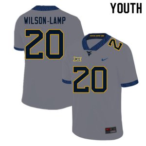 Youth West Virginia Mountaineers NCAA #20 Andrew Wilson-Lamp Gray Authentic Nike Stitched College Football Jersey WE15Z58FL